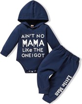 Kids Baby Boys AIN&#39;T NO MAMA LIKE THE ONE I GOT Hooded Romper Tops Pants... - £14.89 GBP