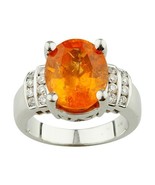 Amazing 18K White Gold Spessartite Garnet &amp; Diamond Ring - $115,452.26 MXN
