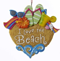 Kurt S. Adler I Love The Beach Sandals Sunglasses Shells Christmas Ornament - £10.30 GBP