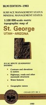 St. George, Utah-Arizona USGS BLM Edition Surface Management Topographic Map - £10.09 GBP