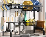 Over The Sink Dish Drying Rack, Adjustable (25.5 To 33.5 Inch) 2 Tier Me... - £58.63 GBP