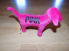 Victoria&#39;s Secret PINK Plush Mini Dog LOVE Fuchsia Velour 9&quot; Stuffed Animal EUC - £11.18 GBP