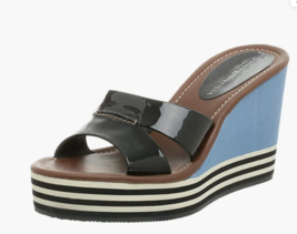 Tommy Hilfiger Women&#39;s &quot;ALETTE&quot; Open Toe Casual Platform Slip-ons Blue Size 10M - £39.34 GBP