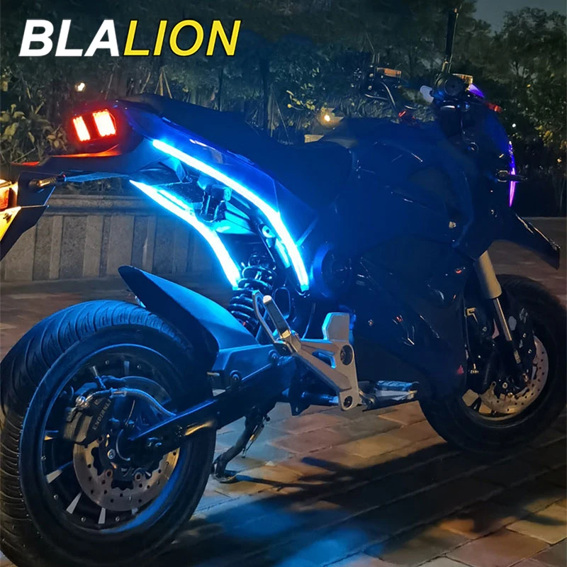 Flexible Motorcycle Turn Signal Lights 30/45/60cm Led Light Strip Dual Color DRL - £11.26 GBP+