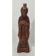 Old China Boxwood Carved Famous Thinker Politician Confucius Kongzi Stan... - $108.66 CAD