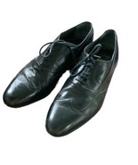 VTG Bruno Magli Black Leather Wing Tip Dress Shoes Mens Size 9.5 M Made In Italy - $176.42