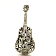 Vtg Sterling Signed 800 Detailed Filigree Ornate Guitar String Figure Miniature - £59.67 GBP