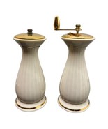 OLDE THOMPSON 6.5&quot; FLINTRIDGE -- SILVER TRIMMED SALT SHAKER AND PEPPER M... - $23.09 CAD