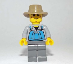 Minifigure Custom Toy Farmer in Overalls city town - £4.23 GBP