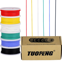 TUOFENG 22Awg Wire Flexible Silicone Wire,22 Gauge Tinned Copper Wires Silicone - £16.35 GBP