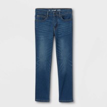 Boys&#39; Stretch Straight Jeans - Cat &amp; Jack Medium Blue Wash 10 - £11.00 GBP