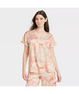 NWT Star Above Women&#39;s Tie-Dye Satin Pajama Top Shirt, Pink Coral, XXL - £5.06 GBP