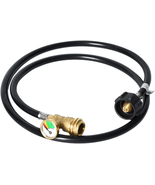 5FT Propane Tank Extension Hose with Gauge -Leak Detector Fit for Gas Gr... - $46.29 CAD