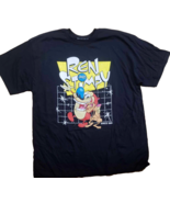 Ren &amp; Stimpy Nickelodeon  Men&#39;s T-Shirt Cotton Black Vintage Look Large New - £11.95 GBP