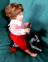 Maryanne Oldenburg 13&quot; Jamie on Wooden Horse Porcelain Doll #47 of ONLY 50 w/COA - £98.69 GBP