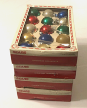 Sears Vintage 15 Pack Christmas Tree Ornaments MY93564 Mixed Colors 2 1/4 In. - £10.32 GBP