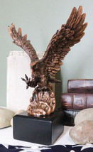 Aerial Bald Eagle Swooping With Talons Over Waves Bronze Electroplated Figurine - £41.01 GBP