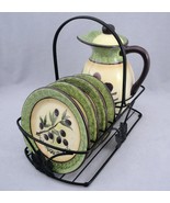 Certified International Susan Winget Olive Ceramic Pitcher Snack Plate R... - $34.30