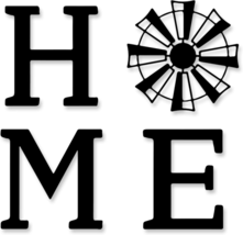 Metal Home Sign with a Windmill for Letter O Wall Art, Farmhouse Hanging Wall Ho - £28.73 GBP