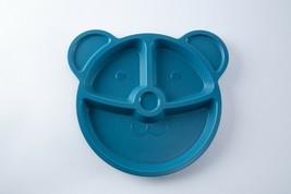 Your Zone Plastic Divided Bear Head Face Shaped Kids Plate Blue 10 In BP... - $9.85