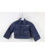 Vintage 60s 70s Boys Medium 4-5 Selvedge Denim Jean Trucker Jacket Blue USA - $1,018.77 MXN