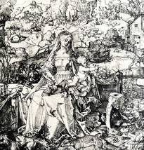 Virgin With Child And Animals Durer 1950 Religious Art Plate Print Phaid... - £31.45 GBP