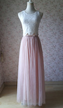 Pale Pink Tulle Skirt and Top Set Elegant Plus Size Wedding Bridesmaid Outfit
