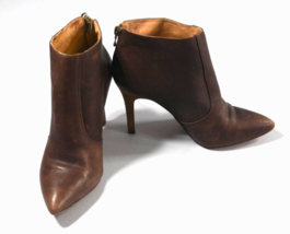 Madewell Jules Mahogany Brown Leather  High Heel Ankle Boots Womens Size 9 - £46.98 GBP