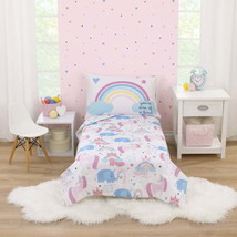 Parent&#39;s Choice Unicorn Party 3-Pc Toddler Bed Set, Pink, Comforter, Sheet, Pill - £38.20 GBP