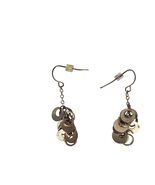 Metallic Cluster Disc Dangle Earrings Boho Silver-Tone Coin Charm Jewelry - $290.97 MXN