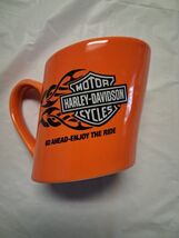 Harley Davidson Orange Slanted Go Ahead Enjoy the Ride Coffee Cup Mug 2007 - $13.85