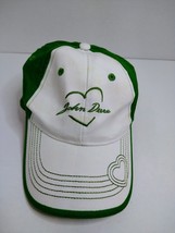 John Deere Baseball Cap Hat Heart Green White Cotton Cary Francis Hat - £15.48 GBP