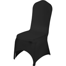 VEVOR 50 PCS Black Chair Covers Polyester Spandex Stretch Wedding Party ... - $135.99