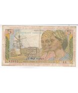 French West Indies, 5F, 1964, Institute of Emission of Overseas Departme... - $252.37