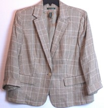 Lauren Ralph Lauren Linen Womens 1 One Button Dress Jacket - $118.79