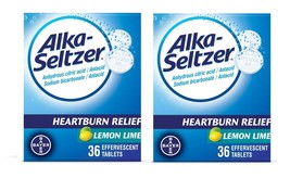 Alka Seltzer Effervescent Heartburn Relief Tablets, Lemon Lime, 36 Ct Pa... - £16.34 GBP