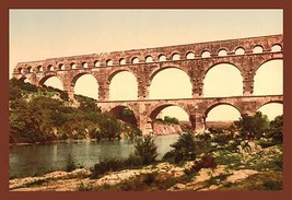 Roman Bridge over Gard, France 20 x 30 Poster - £20.76 GBP
