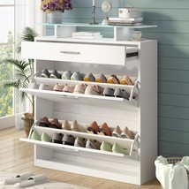Slim Entryway Organizer With Two Flip Clovers, Tempered Glass Top Storag... - $116.93