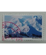 VINTAGE STAMPS AMERICAN AMERICA USA 80 C CENT MOUNT McKINLEY AIRMAIL X1 B24 - $1.72