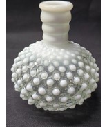 Vintage FENTON 5&quot; Hobnail Perfume Bottle MOONGLOW - Use As Bud Vase - NO... - $9.69