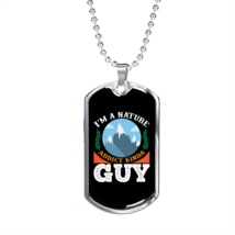 Camper Necklace Nature Addict Guy Necklace Stainless Steel or 18k Gold Dog Tag  - £37.31 GBP+