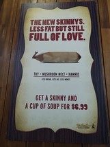 Potbelly Sandwich Works 2000s New Skinnies Promotional Sign 22&quot; X 37 1/4&quot; - $495.00