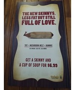 Potbelly Sandwich Works 2000s New Skinnies Promotional Sign 22&quot; X 37 1/4&quot; - $678.90 CAD