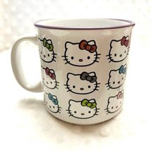 Hello Kitty Mutli Color Sparkle Bow Faces Print 20oz Ceramic Mug-NEW - £14.01 GBP