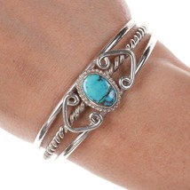 6.25&quot; Native American Sterling and turquoise bracelet - £119.22 GBP