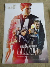 MISSION:  IMPOSSIBLE FALLOUT MOVIE POSTER WITH TOM CRUISE - COLORED - £16.49 GBP