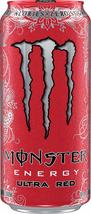 Monster Energy Ultra Zero Sugar Energy Drinks 16 ounce cans Ultra Red, 12 Cans - $39.99