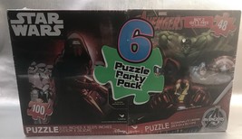 Puzzle Party Pack Star Wars Marvel Avengers Ultimate Spider-Man ~ 6 Puzzles NEW - $14.94