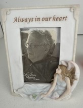 Picture Frame New Always in Our Hearts Seraphim 4x6&quot; Marble Porcelain Roman Inc. - £17.15 GBP