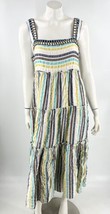 Postmark Anthropologie Midi Dress Sz 10 Petite Striped Brown Yellow Teal Womens - £54.58 GBP